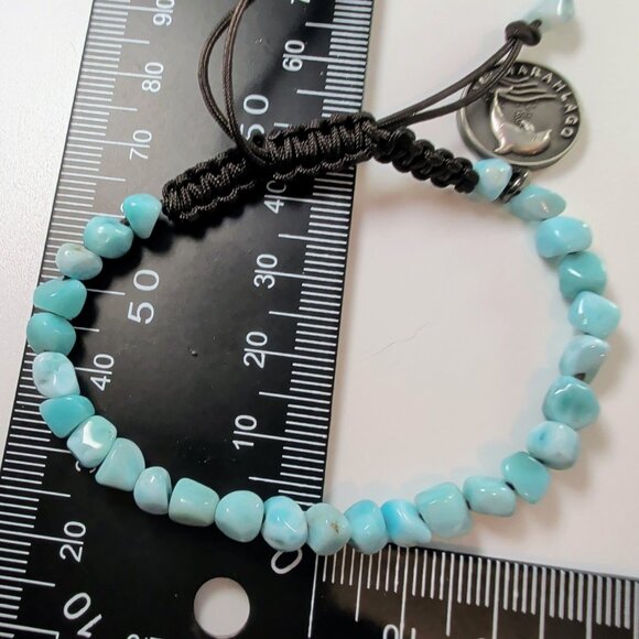 Marahlago Larimar Bracelet With Adjustable Cord & Silver Charm - Picture 6 of 9